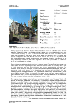 Description 1628-1633 Planter Gothic Cathedral. Spire. Chancel and Chapter House Added. 'Rising up Powerfully Above the Steps