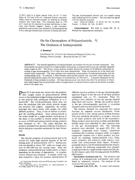 On the Chromophore of Polyacrylonitrile. V. the Oxidation of Isobutyronitrile