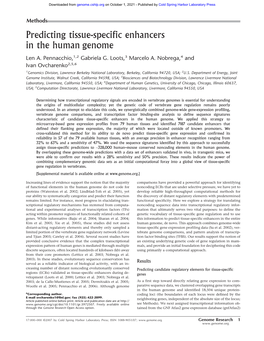 Predicting Tissue-Specific Enhancers in the Human Genome