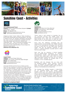 Sunshine Coast - Activities