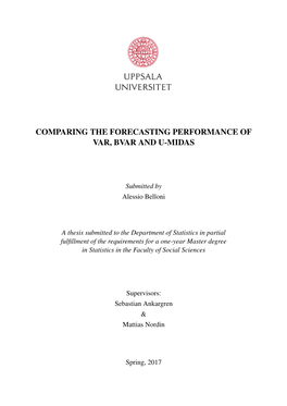 Comparing the Forecasting Performance of Var, Bvar and U-Midas