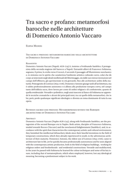 Metamorfosi Barocche Nelle Architetture Di Domenico Antonio Vaccaro