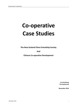 Co-Operative Case Studies