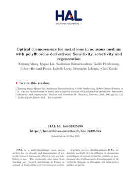 Optical Chemosensors for Metal Ions in Aqueous