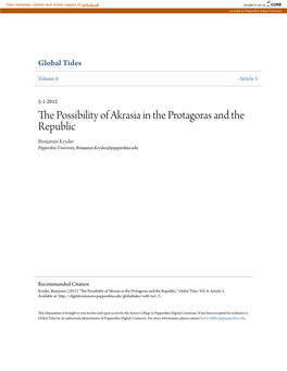 The Possibility of Akrasia in the Protagoras and the Republic