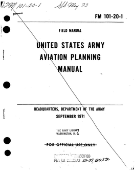 United States Army Aotation Planning ^Manual