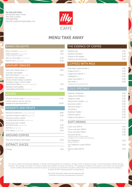 Menu Take Away