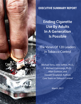 Ending Cigarette Use by Adults in a Generation Is Possible