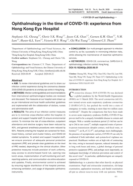 Experience from Hong Kong Eye Hospital