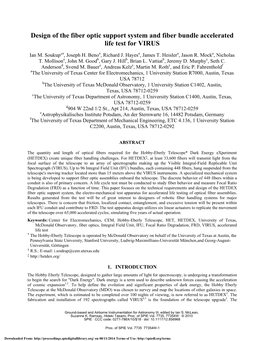 Design of the Fiber Optic Support System and Fiber Bundle Accelerated Life Test for VIRUS