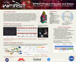 The WFIRST Mission Observatory WFIRST Coronagraph Instrument