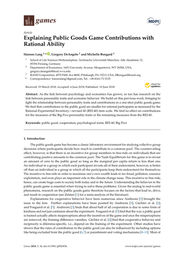 Explaining Public Goods Game Contributions with Rational Ability