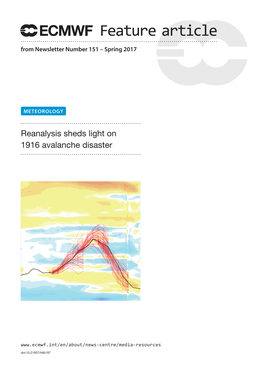 Reanalysis Sheds Light on 1916 Avalanche Disaster