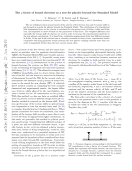 Arxiv:1901.06959V1 [Physics.Atom-Ph] 21 Jan 2019 Some Care, Understood As a Potential Signature of NP