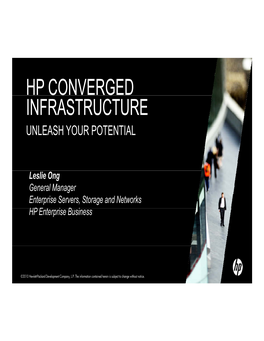 Hp Converged Infrastructure Unleash Your Potential