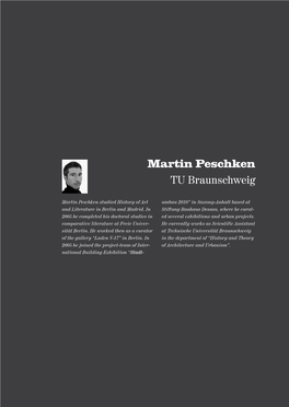 Martin Peschken Studiedhistoryofart Stadt - Martin Peschken Martin - - of Architectureandurbanism”