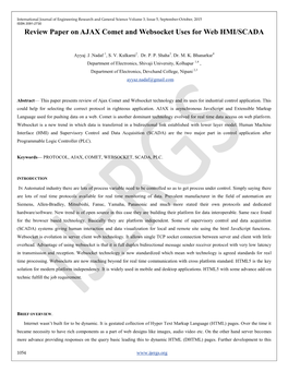 Review Paper on AJAX Comet and Websocket Uses for Web HMI/SCADA