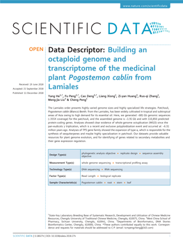 Building an Octaploid Genome and Transcriptome of the Medicinal Plant