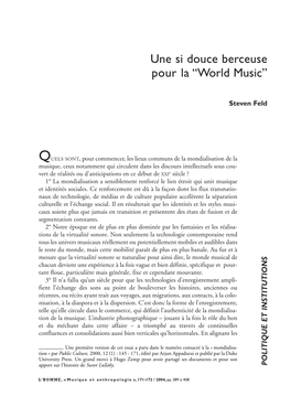 Une Si Douce Berceuse Pour La Ôworld Musicö