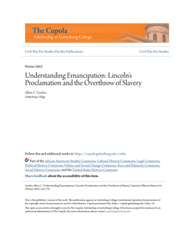 Understanding Emancipation: Lincolns