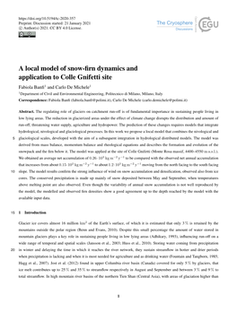 A Local Model of Snow-Firn Dynamics and Application to Colle Gnifetti Site
