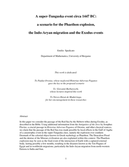 A Super-Tunguska Event Circa 1447 BC: a Scenario for the Phaethon