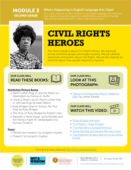 CIVIL RIGHTS HEROES the Third Module Is About Civil Rights Heroes