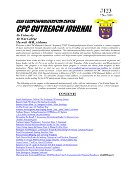 USAF Counterproliferation Center CPC Outreach Journal #123