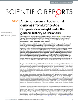 Ancient Human Mitochondrial Genomes from Bronze Age