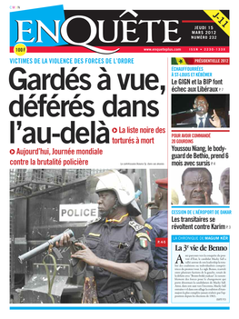 Abdoulaye Wade, a Fait Perte De Leur Autonomie Politique Sub - Quente Aurait Été Pour Eux, En La Constituer Un Programme Commun De Pschitt Depuis Lors