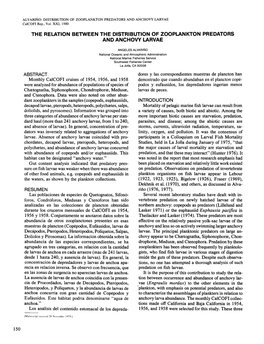 The Relation Between the Distribution of Zooplankton Predators and Anchovy Larvae