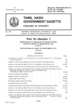 Tamil Nadu Government Gazette Published by Authority