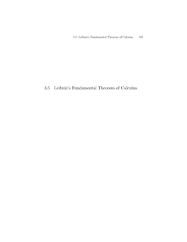 3.5 Leibniz's Fundamental Theorem of Calculus