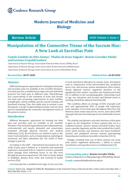 Manipulation of the Connective Tissue of the Sacrum Iliac: a New Look At