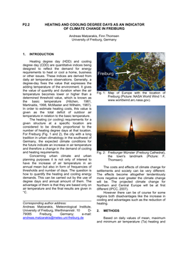 Heating and Cooling Degree Days As an Indicator of Climate Change in Freiburg