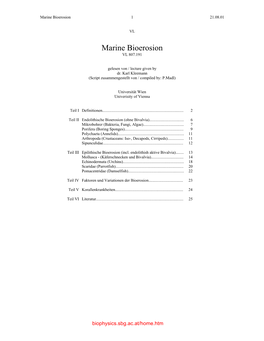 Marine Bioerosion 1 21.08.01