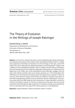 The Theory of Evolution in the Writings of Joseph Ratzinger