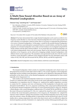 A Multi-Tone Sound Absorber Based on an Array of Shunted Loudspeakers