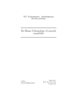 De Rham Cohomology of Smooth Manifolds