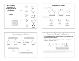 Nucleophilic Reactions of Carboxylic Acid Derivatives