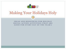 Making Your Holidays Holy