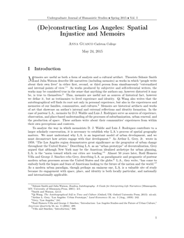 Constructing Los Angeles: Spatial Injustice and Memoirs