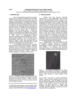 JP3J.7 the MOISTURE ROUTE of PALO DURO CANYON Kevin R