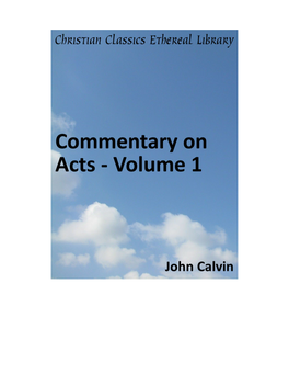 Commentary on Acts - Volume 1