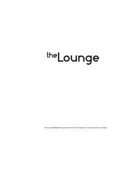 The Lounge Menu