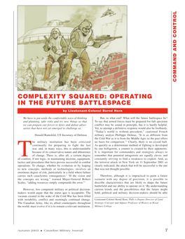 Operating in the Future Battlespace