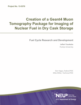 Creation of a Geant4 Muon Tomography Package for Imaging of Nuclear Fuel in Dry Cask Storage