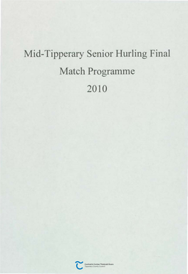 Mid-Tipperary Senior Hurling Final Match Programme 2010