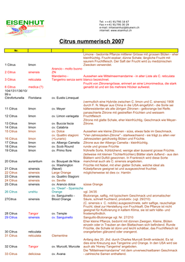 Citrus Nummerisch 2007