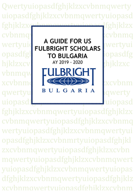 A Guide for Us Fulbright Scholars to Bulgaria